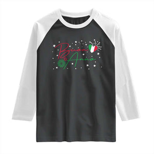 Funny Buon Anno Itlalian New Year Raglan Shirt TS11 Black White Print Your Wear