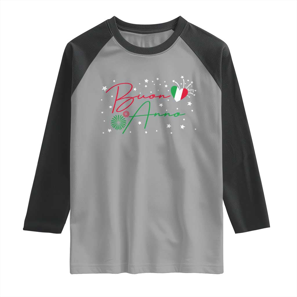 Funny Buon Anno Itlalian New Year Raglan Shirt TS11 Sport Gray Black Print Your Wear