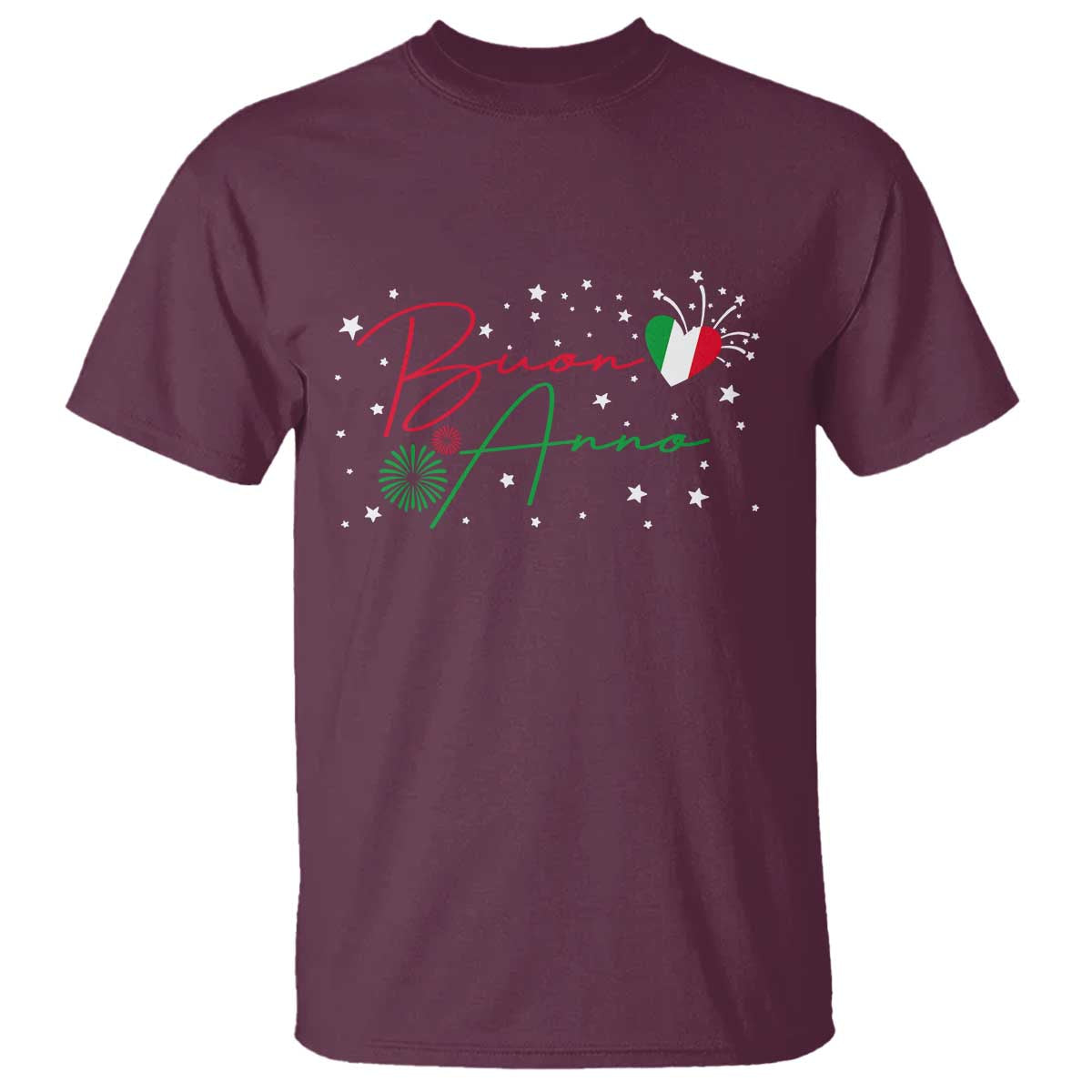 Funny Buon Anno Itlalian New Year T Shirt TS11 Maroon Print Your Wear