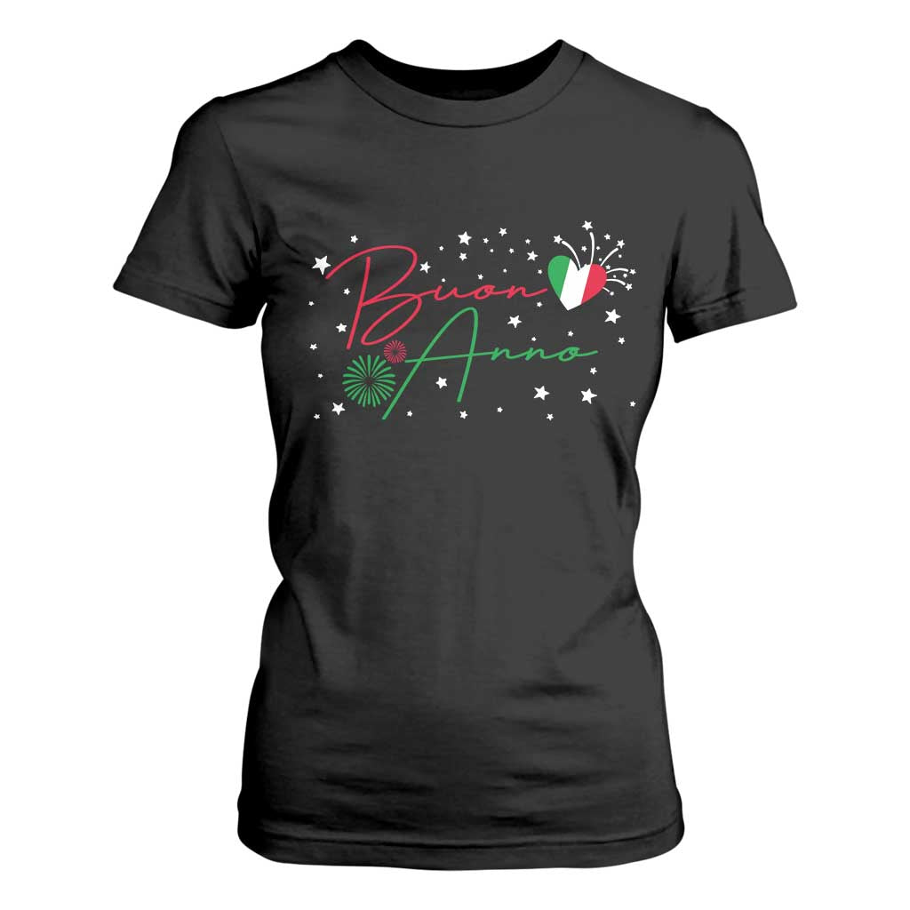 Funny Buon Anno Itlalian New Year T Shirt For Women TS11 Black Print Your Wear