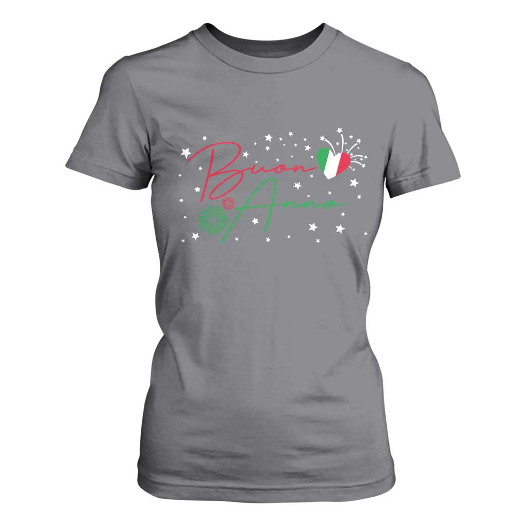 Funny Buon Anno Itlalian New Year T Shirt For Women TS11 Charcoal Print Your Wear