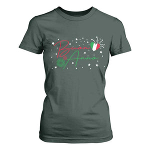 Funny Buon Anno Itlalian New Year T Shirt For Women TS11 Dark Forest Green Print Your Wear