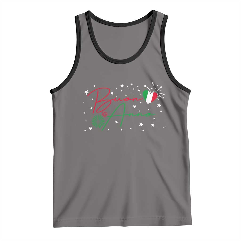 Funny Buon Anno Itlalian New Year Tank Top TS11 Deep Heather Black Print Your Wear