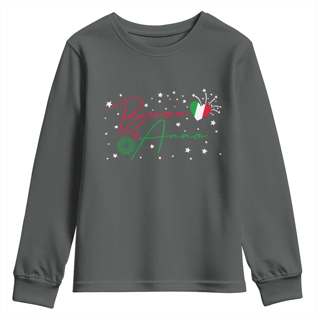 Funny Buon Anno Itlalian New Year Youth Sweatshirt TS11 Dark Heather Print Your Wear