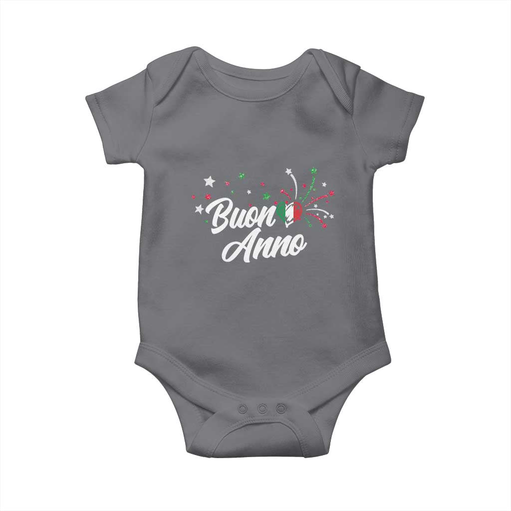 Funny Buon Anno Itlalian New Year Baby Onesie Italy Heart TS11 Charcoal Print Your Wear