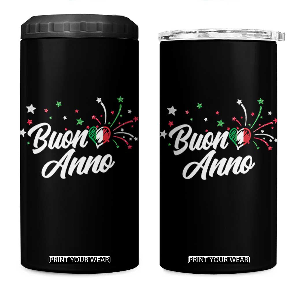 Funny Buon Anno Itlalian New Year 4 in 1 Can Cooler Tumbler Italy Heart TS11 One Size: 16 oz Black Print Your Wear