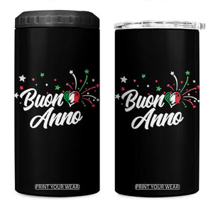 Funny Buon Anno Itlalian New Year 4 in 1 Can Cooler Tumbler Italy Heart TS11 One Size: 16 oz Black Print Your Wear