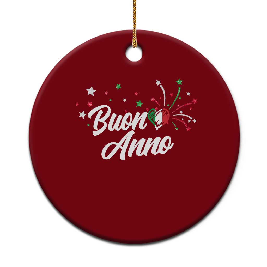 Funny Buon Anno Itlalian New Year Ceramic Ornament Italy Heart TS11 1pc Red Print Your Wear