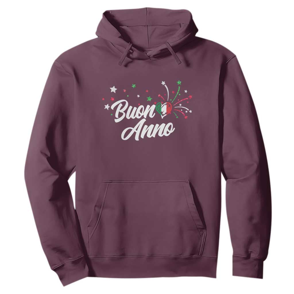 Funny Buon Anno Itlalian New Year Hoodie Italy Heart TS11 Maroon Print Your Wear