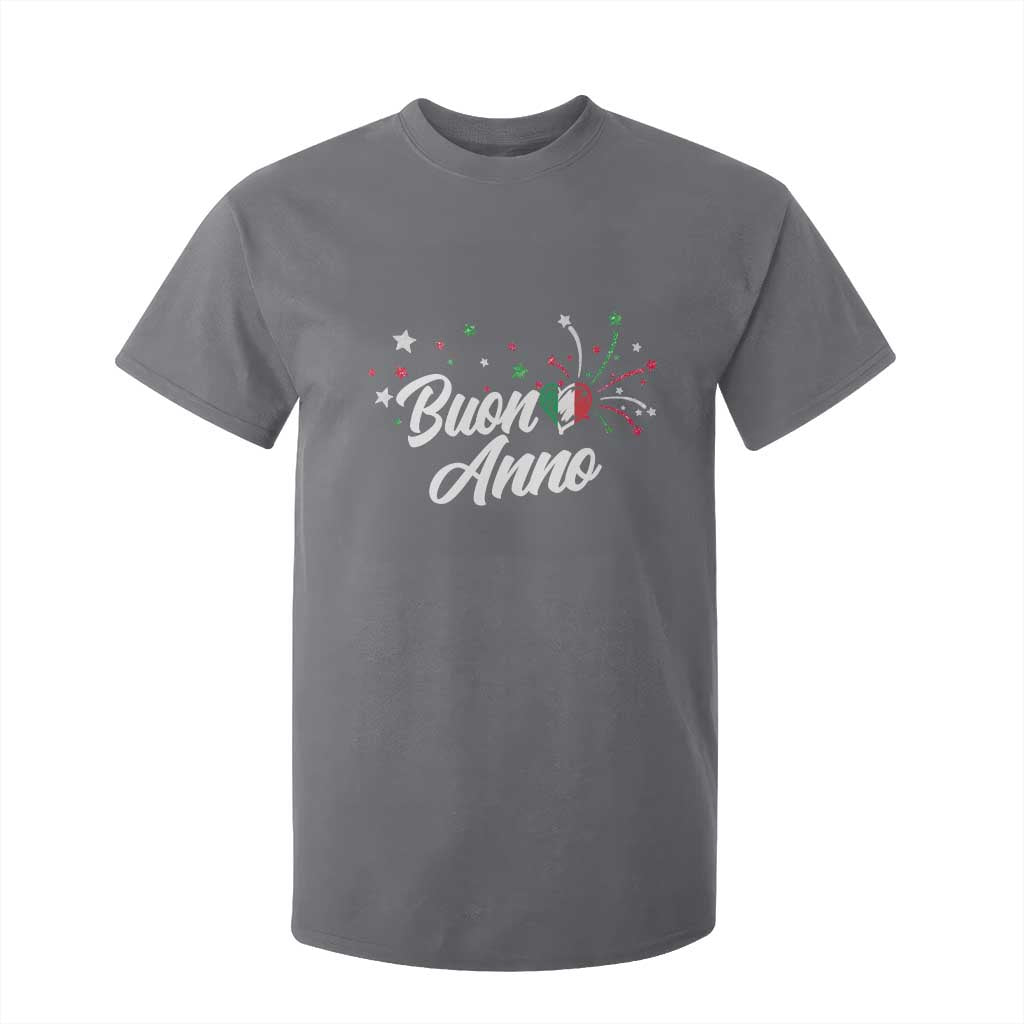 Funny Buon Anno Itlalian New Year T Shirt For Kid Italy Heart TS11 Charcoal Print Your Wear
