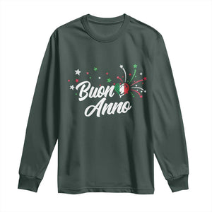 Funny Buon Anno Itlalian New Year Long Sleeve Shirt Italy Heart TS11 Dark Forest Green Print Your Wear