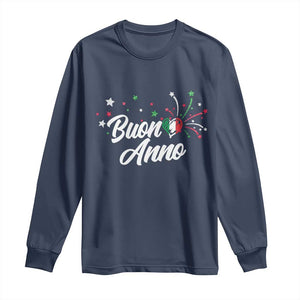 Funny Buon Anno Itlalian New Year Long Sleeve Shirt Italy Heart TS11 Navy Print Your Wear