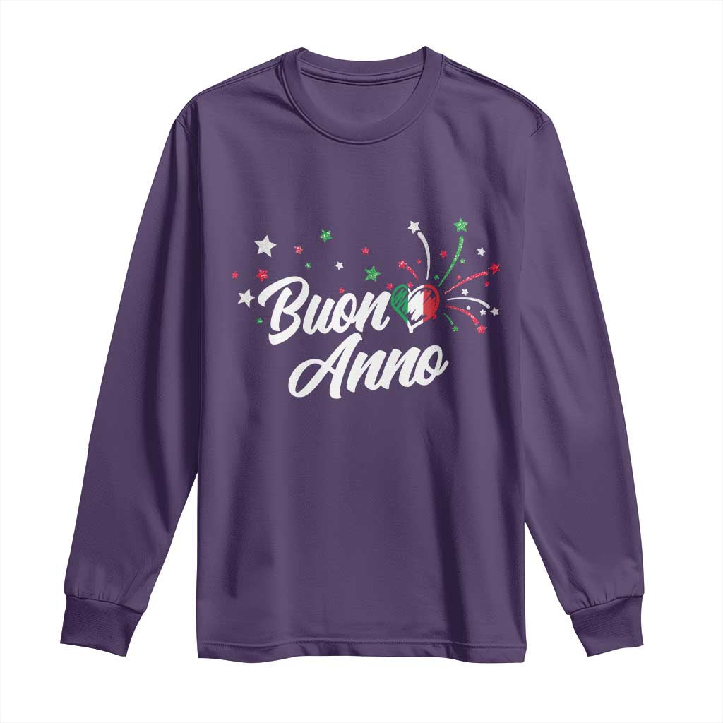 Funny Buon Anno Itlalian New Year Long Sleeve Shirt Italy Heart TS11 Purple Print Your Wear