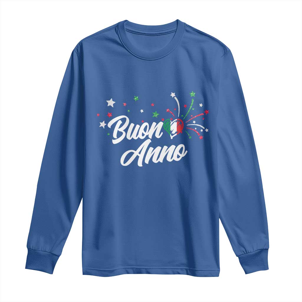 Funny Buon Anno Itlalian New Year Long Sleeve Shirt Italy Heart TS11 Royal Blue Print Your Wear