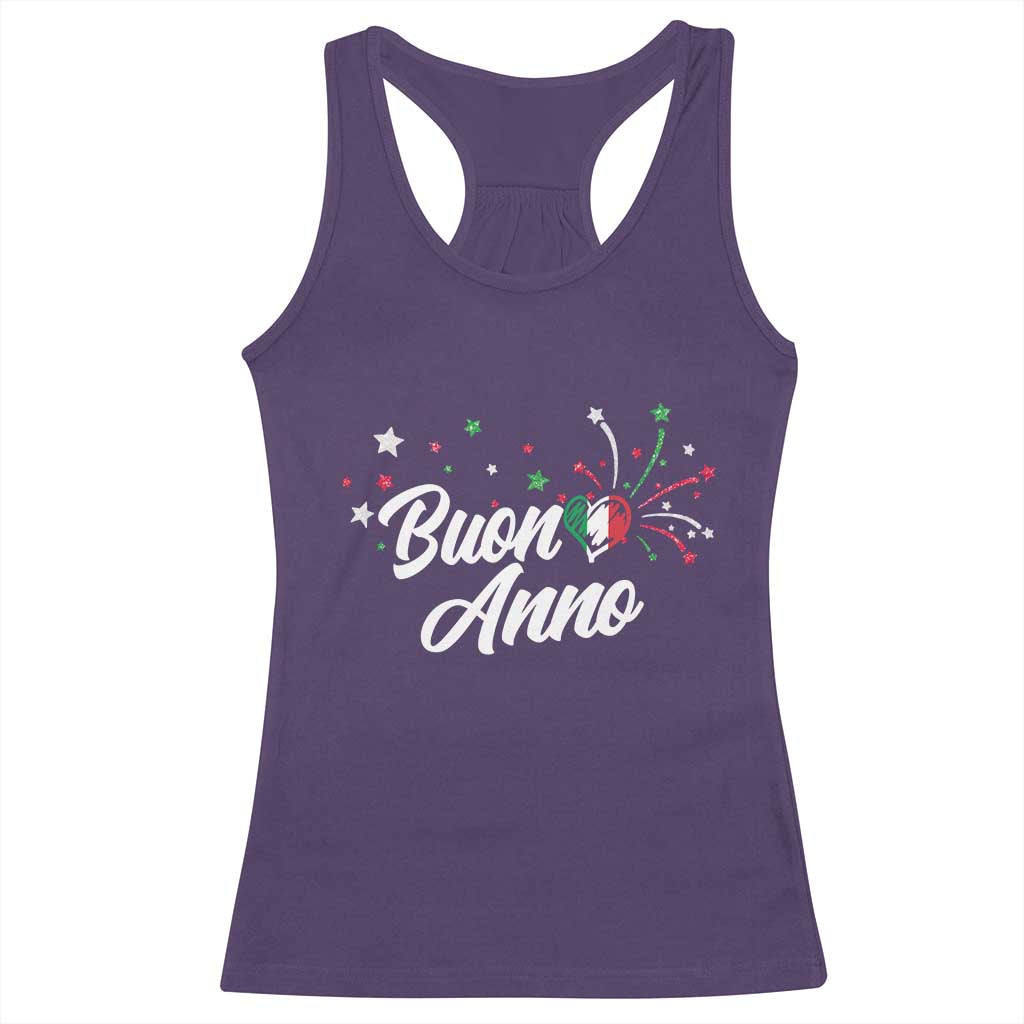 Funny Buon Anno Itlalian New Year Racerback Tank Top Italy Heart TS11 Purple Print Your Wear