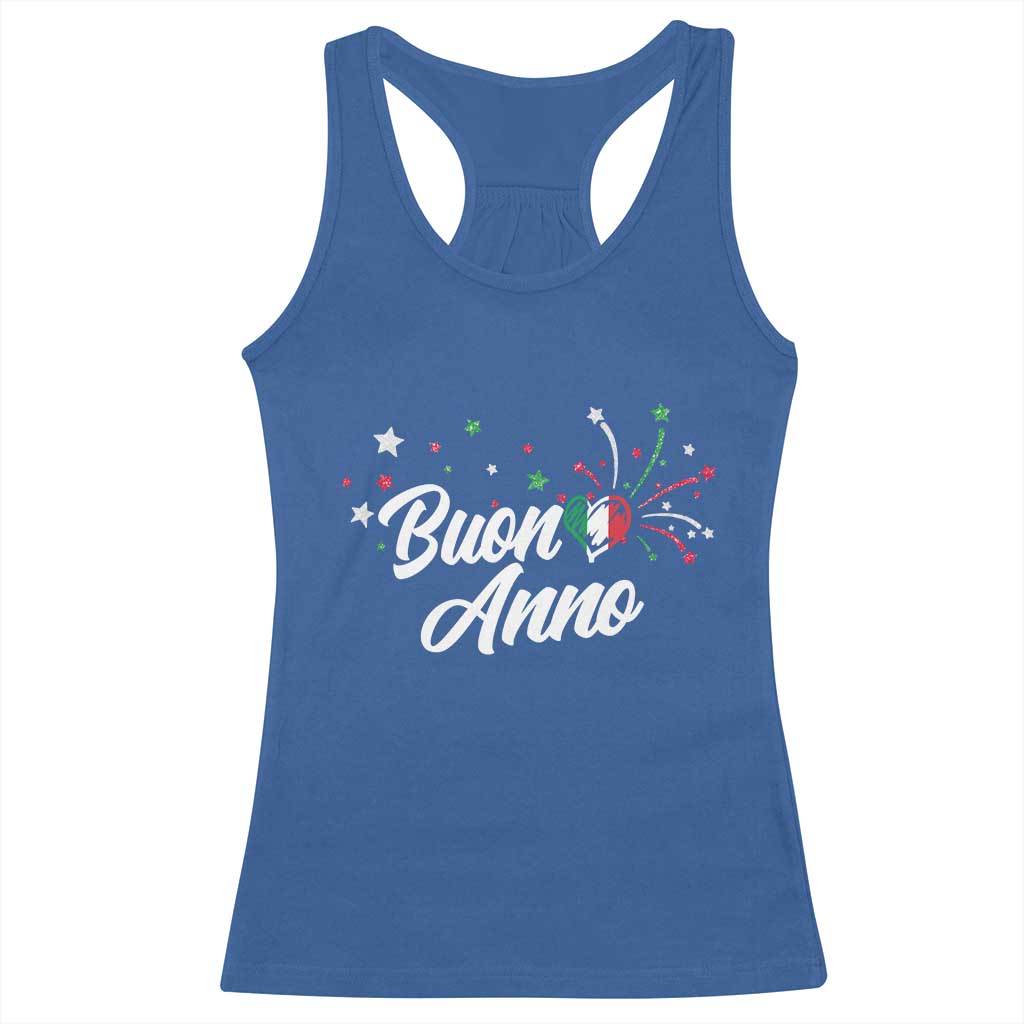 Funny Buon Anno Itlalian New Year Racerback Tank Top Italy Heart TS11 Royal Blue Print Your Wear