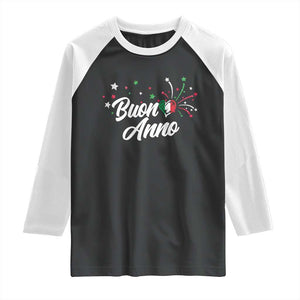 Funny Buon Anno Itlalian New Year Raglan Shirt Italy Heart TS11 Black White Print Your Wear