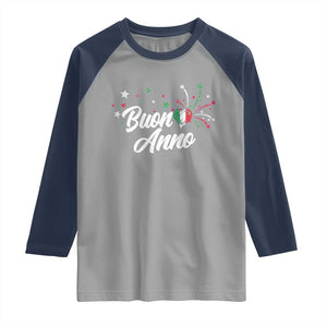 Funny Buon Anno Itlalian New Year Raglan Shirt Italy Heart TS11 Sport Gray Navy Print Your Wear