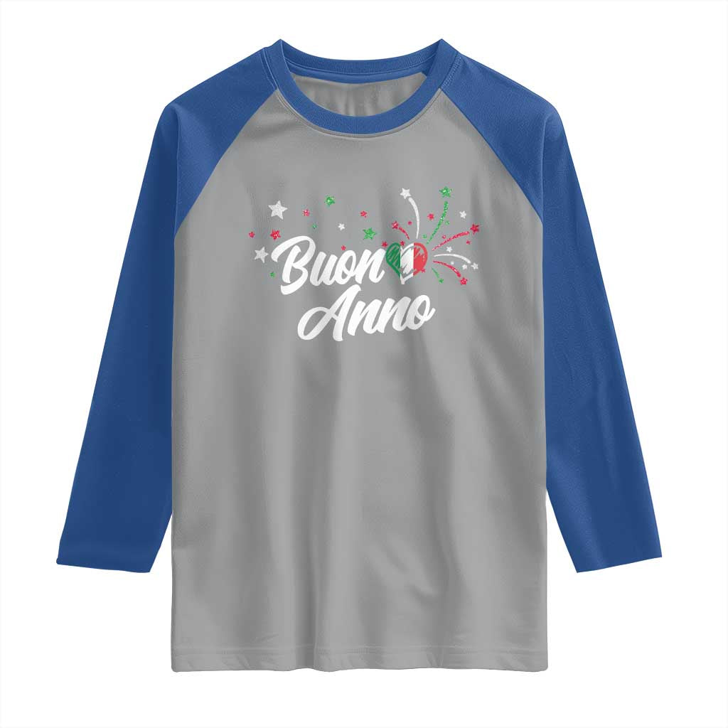 Funny Buon Anno Itlalian New Year Raglan Shirt Italy Heart TS11 Sport Gray Royal Print Your Wear