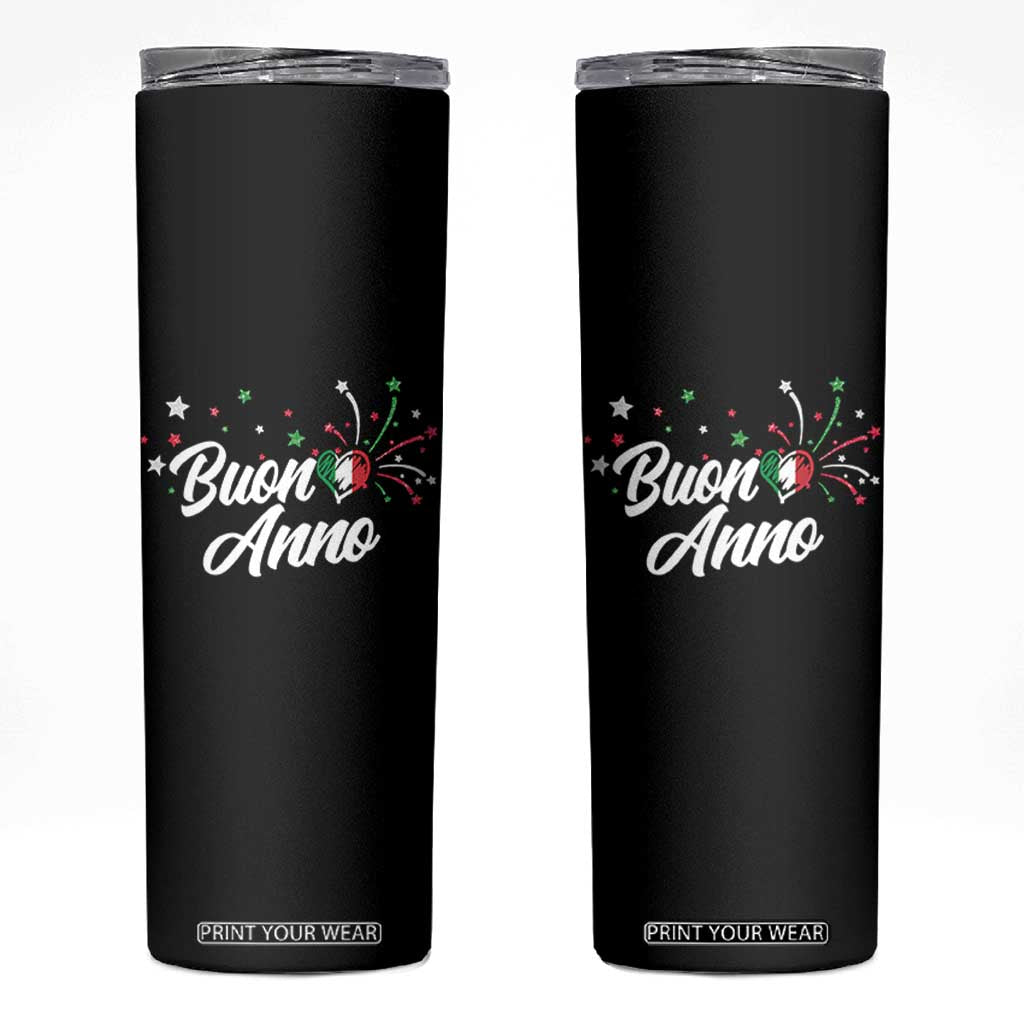 Funny Buon Anno Itlalian New Year Skinny Tumbler Italy Heart TS11 Black Print Your Wear