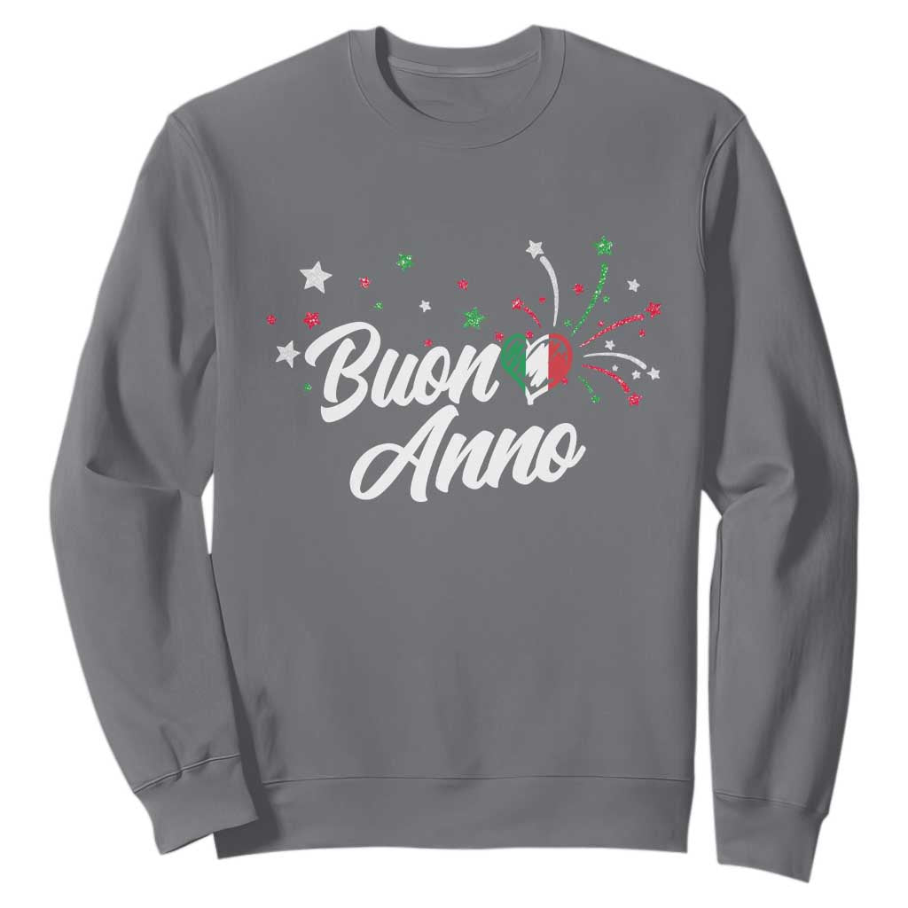Funny Buon Anno Itlalian New Year Sweatshirt Italy Heart TS11 Charcoal Print Your Wear