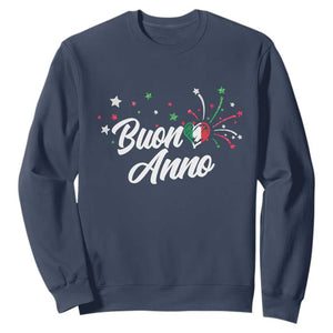 Funny Buon Anno Itlalian New Year Sweatshirt Italy Heart TS11 Navy Print Your Wear