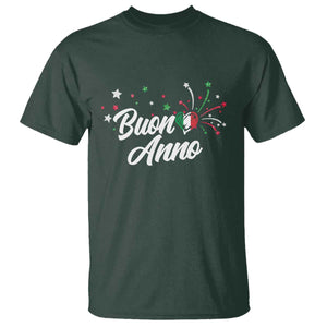 Funny Buon Anno Itlalian New Year T Shirt Italy Heart TS11 Dark Forest Green Print Your Wear