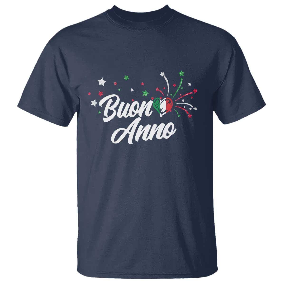 Funny Buon Anno Itlalian New Year T Shirt Italy Heart TS11 Navy Print Your Wear