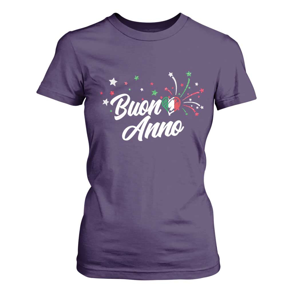Funny Buon Anno Itlalian New Year T Shirt For Women Italy Heart TS11 Purple Print Your Wear