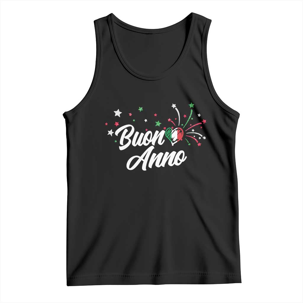Funny Buon Anno Itlalian New Year Tank Top Italy Heart TS11 Black Print Your Wear