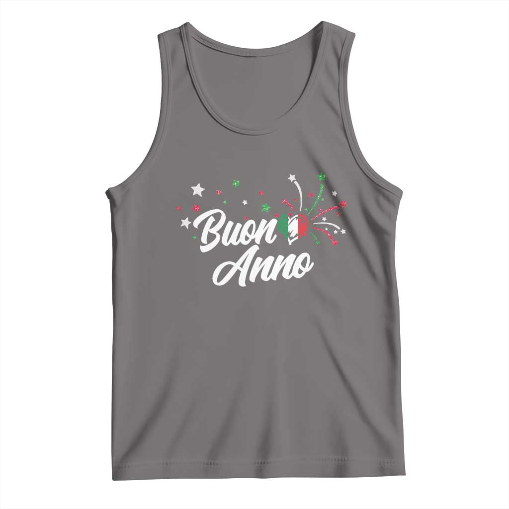 Funny Buon Anno Itlalian New Year Tank Top Italy Heart TS11 Deep Heather Print Your Wear