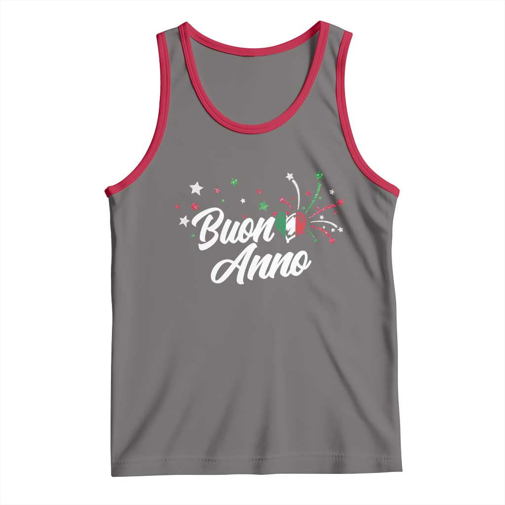 Funny Buon Anno Itlalian New Year Tank Top Italy Heart TS11 Deep Heather Red Print Your Wear