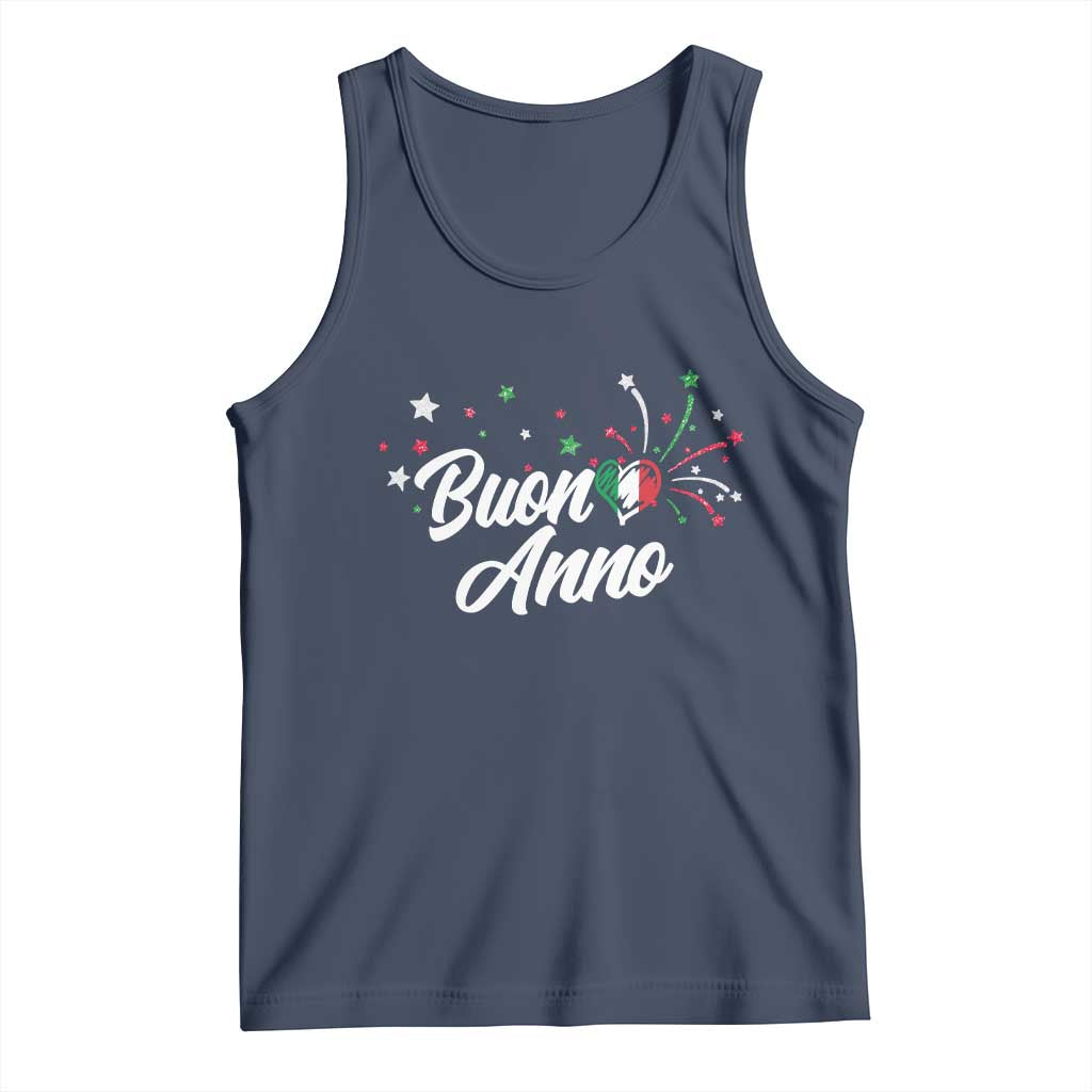 Funny Buon Anno Itlalian New Year Tank Top Italy Heart TS11 Navy Print Your Wear