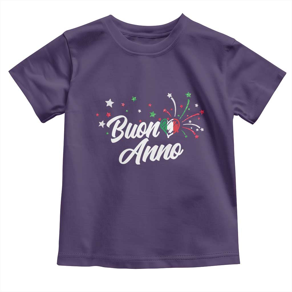 Funny Buon Anno Itlalian New Year Toddler T Shirt Italy Heart TS11 Purple Print Your Wear