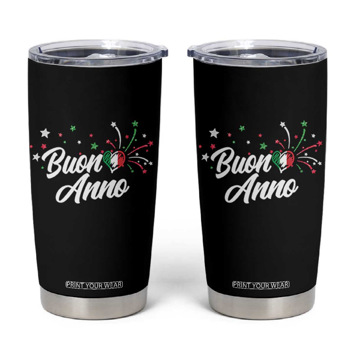 Funny Buon Anno Itlalian New Year Tumbler Cup Italy Heart TS11 Black Print Your Wear
