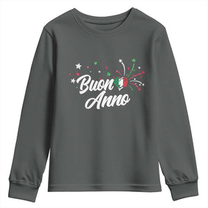 Funny Buon Anno Itlalian New Year Youth Sweatshirt Italy Heart TS11 Dark Heather Print Your Wear