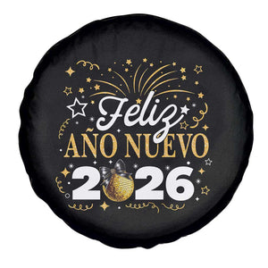 Spanish New Year 2026 Spare Tire Cover Feliz Ano Nuevo NYE Party Faux Glitter Effect Printed TS11 Print Your Wear