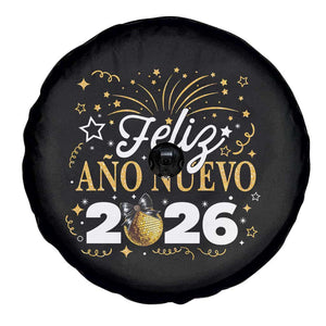 Spanish New Year 2026 Spare Tire Cover Feliz Ano Nuevo NYE Party Faux Glitter Effect Printed TS11 Print Your Wear