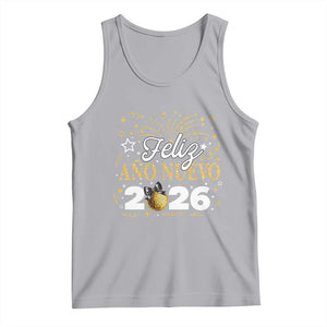 Spanish New Year 2026 Tank Top Feliz Ano Nuevo NYE Party Faux Glitter Effect Printed TS11 Athletic Heather Print Your Wear