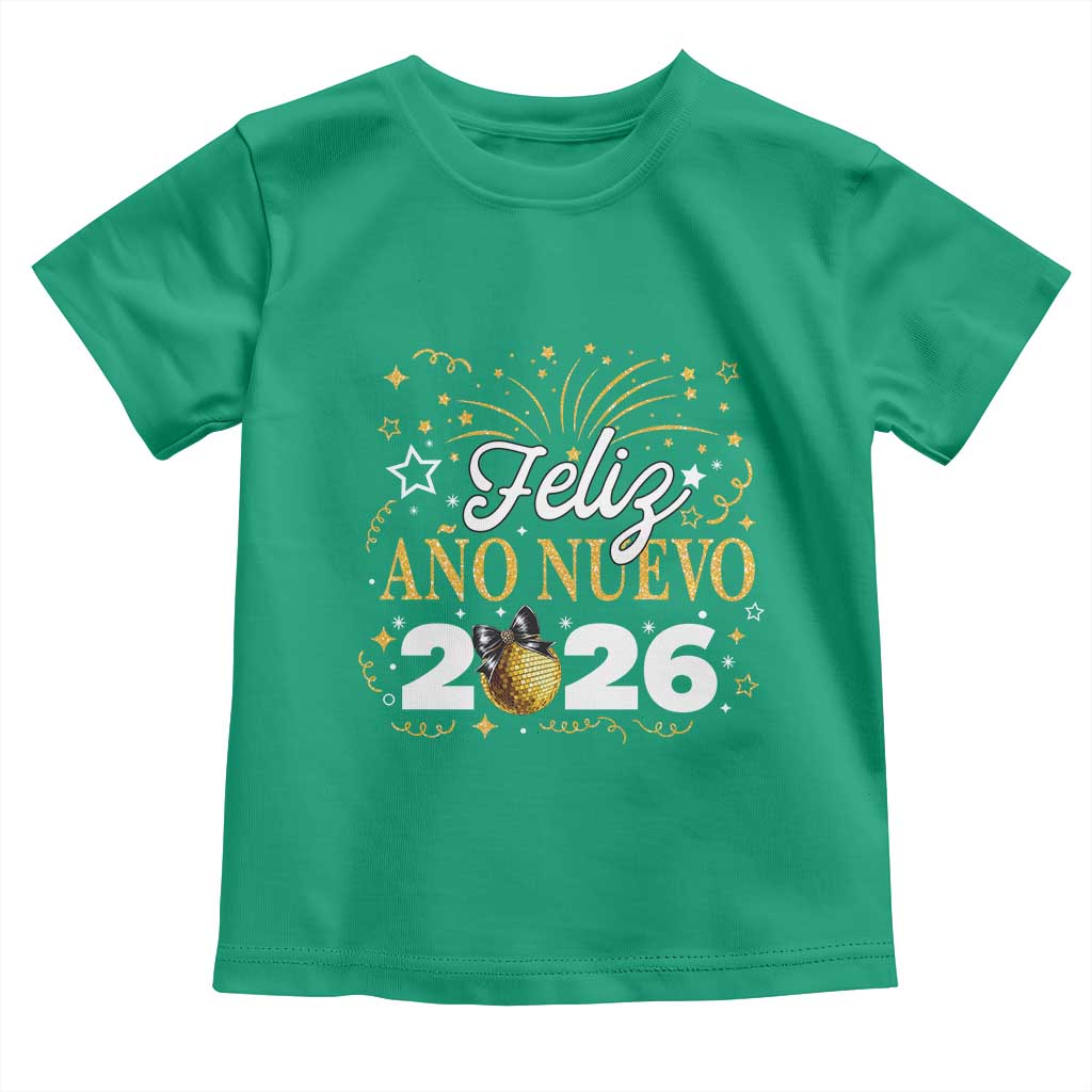 Spanish New Year 2026 Toddler T Shirt Feliz Ano Nuevo NYE Party Faux Glitter Effect Printed TS11 Irish Green Print Your Wear