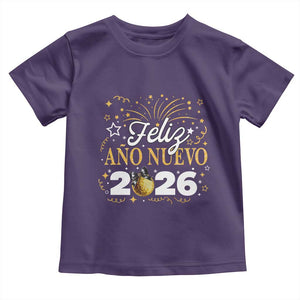 Spanish New Year 2026 Toddler T Shirt Feliz Ano Nuevo NYE Party Faux Glitter Effect Printed TS11 Purple Print Your Wear