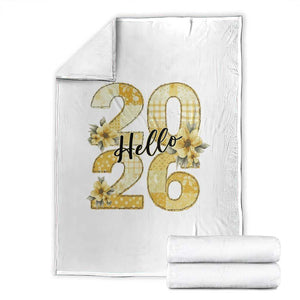 Hello New Year 2026 Vintage Floral Patchwork Quilt Throw Blanket TS11 White Print Your Wear