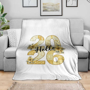 Hello New Year 2026 Vintage Floral Patchwork Quilt Throw Blanket TS11 Print Your Wear
