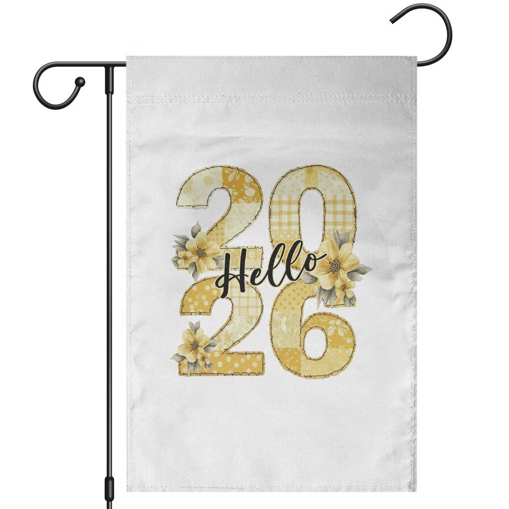 Hello New Year 2026 Vintage Floral Patchwork Quilt Garden Flag TS11 White Print Your Wear