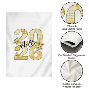 Hello New Year 2026 Vintage Floral Patchwork Quilt Garden Flag TS11 Print Your Wear