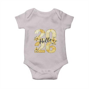 Hello New Year 2026 Vintage Floral Patchwork Quilt Baby Onesie TS11 Ice Gray Print Your Wear