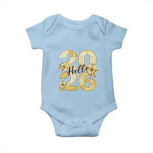 Hello New Year 2026 Vintage Floral Patchwork Quilt Baby Onesie TS11 Light Blue Print Your Wear