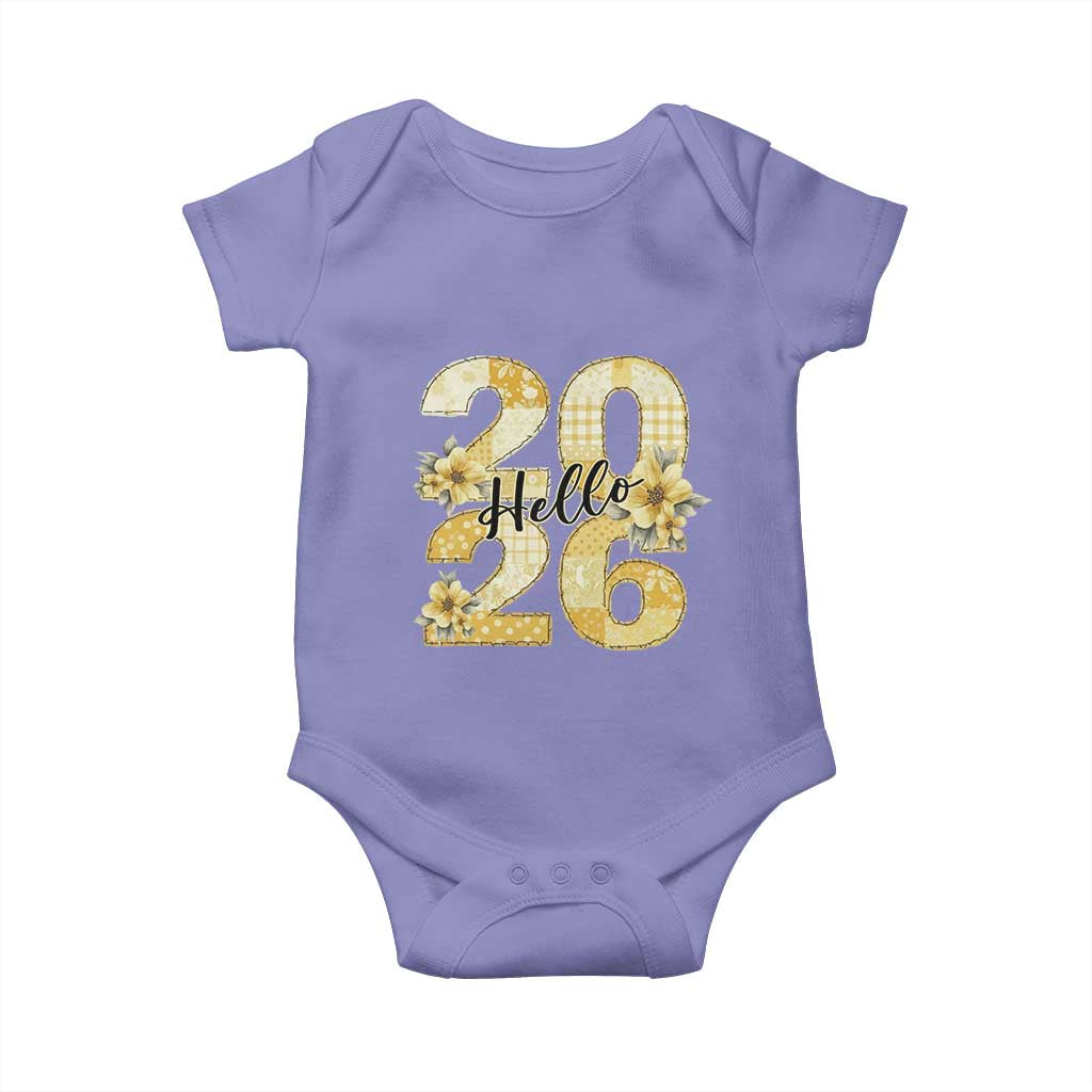 Hello New Year 2026 Vintage Floral Patchwork Quilt Baby Onesie TS11 Violet Print Your Wear