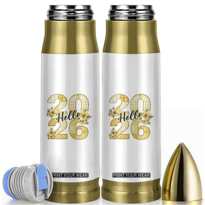 Hello New Year 2026 Vintage Floral Patchwork Quilt Bullet Tumbler TS11 White Print Your Wear