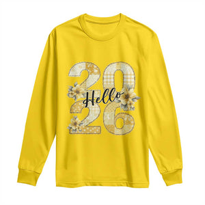 Hello New Year 2026 Vintage Floral Patchwork Quilt Long Sleeve Shirt TS11 Daisy Print Your Wear